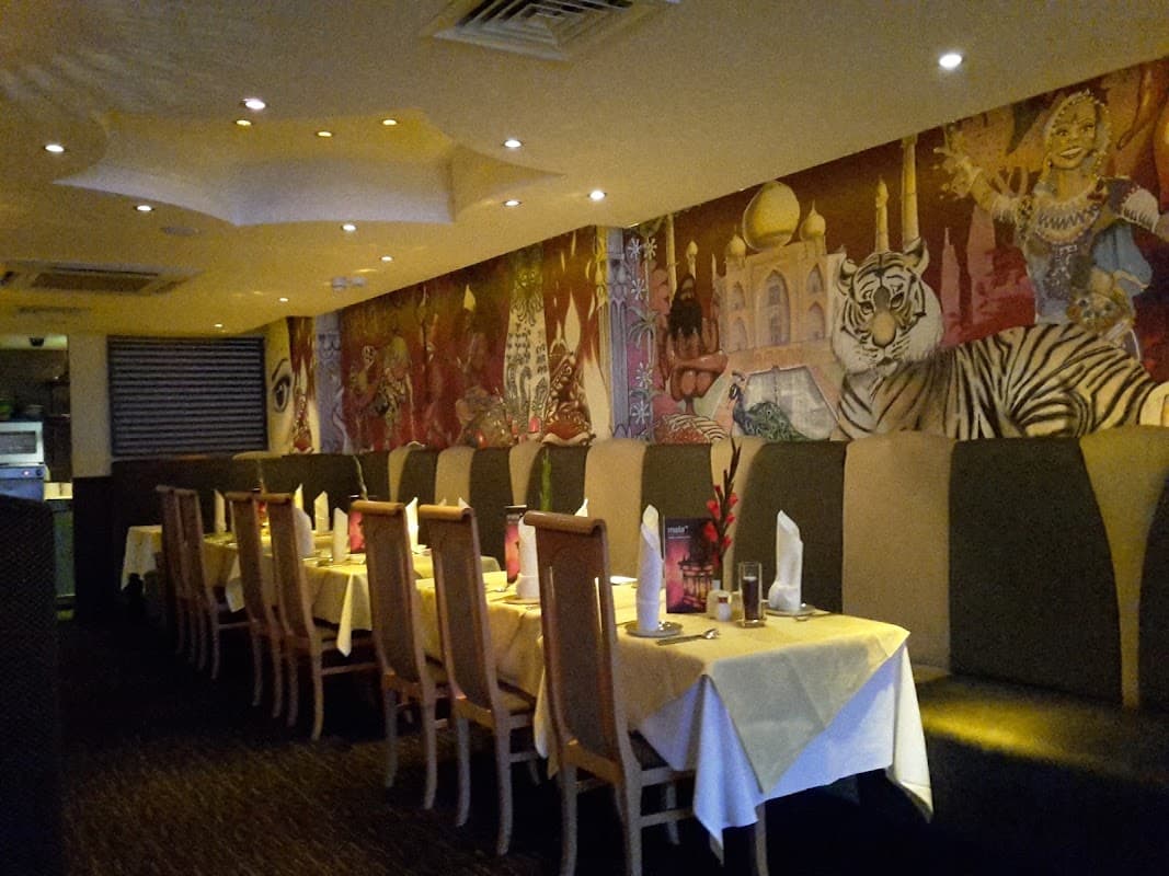 The dining room at Mela Indian restaurant, Drift Road, Clanfield